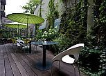 Terasz a budai vár oldalában - Lánchíd 19 hotel elegáns terasza, Design hotel budapest